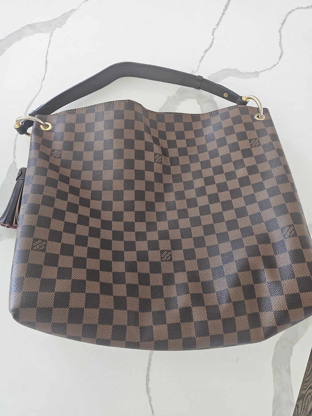 Louis Vuitton Brown Check Shoulder Hobo